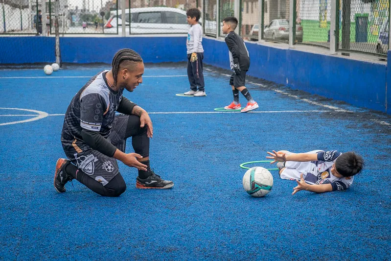 Taller de fútbol de la academia municipal